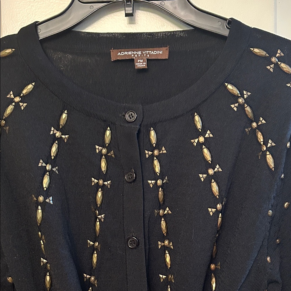 Adrienne Vittadini Petite Black Knitwear
